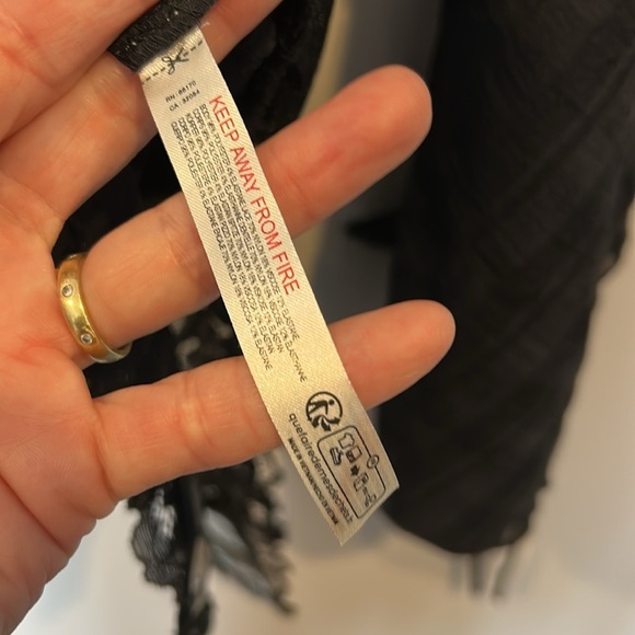 Free People Intimately Check Sheer Cinch Sleeve Bodysuit Black - Picture 6 of 8